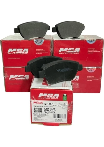 MGA 55100 Ön Fren Balatası (Fişsiz) Fiat Albea, Palıo, Doblo, Lınea, Stilo, Punto, Opel Corsa D